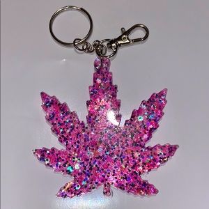 Sparkly Leaf Keychain